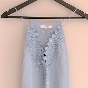 💙 WAYF Size Small Light Blue/Baby Bird 🐦 Dress Lace Neckline 💙